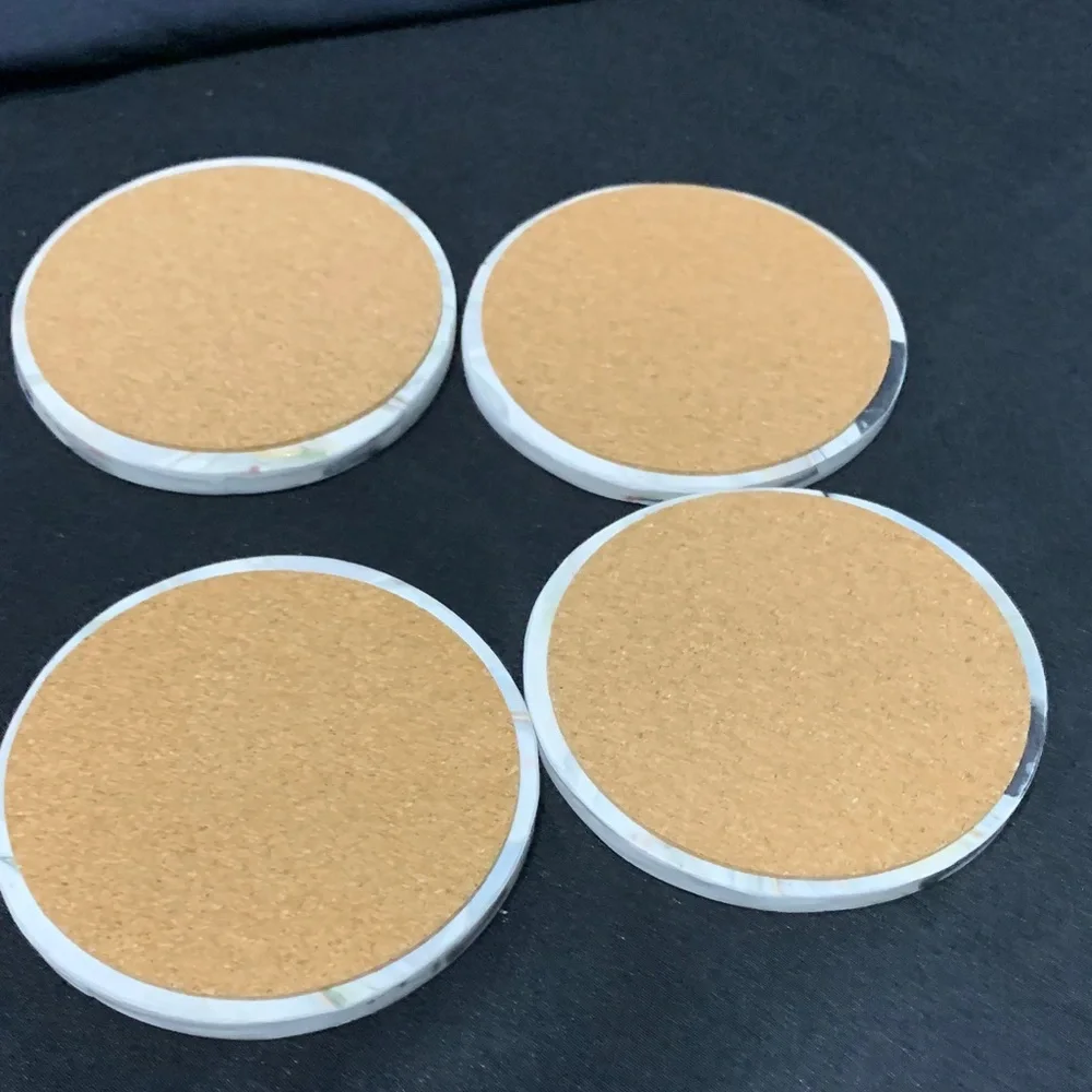 Handcrafted Clay Marble Pattern Coasters Set of 4